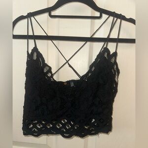 FP One free people Black Lace Bralette L summer beach boho vacation festival